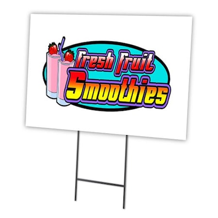 Signmission Smoothies Yard Sign & Stake outdoor plastic coroplast window, C-1216 Smoothies C-1216 Smoothies